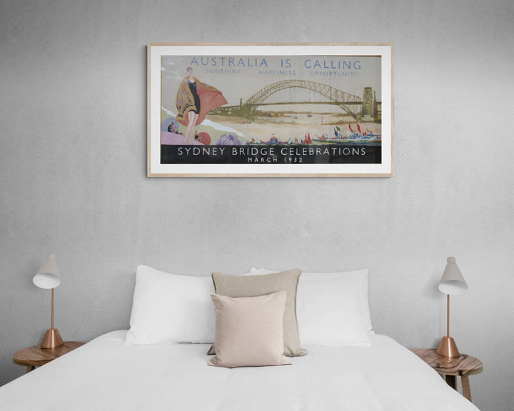 Sydney Harbour Bridge poster - 1932 vintage Art Deco design by Douglas Annand