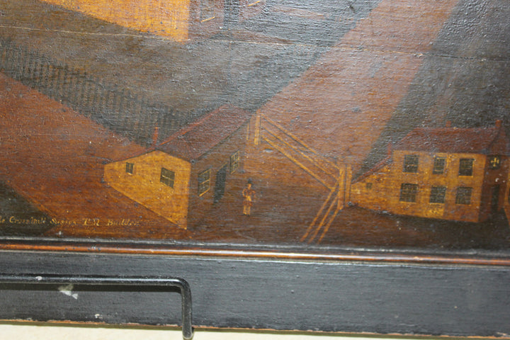 Traditional East Sussex countryside painting with cottages and mill