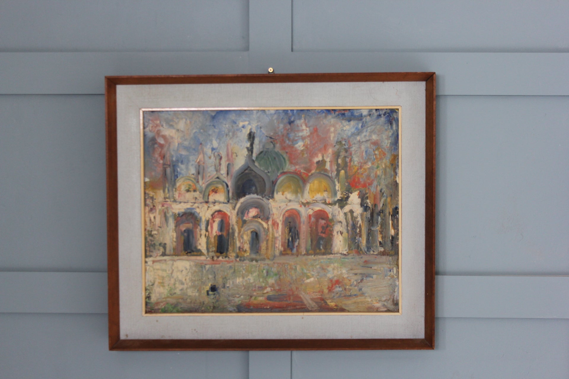 Venetian Painting By Emanuele Cappello vintage mid century Sussex