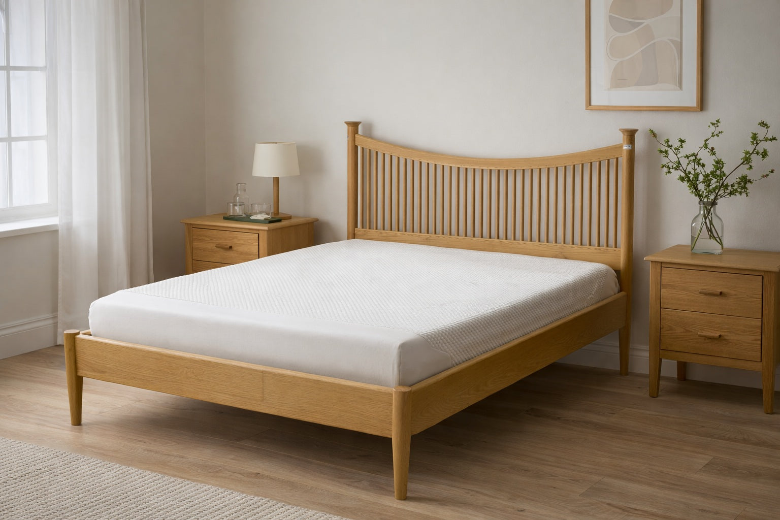 Vintage John Lewis “Essence” Oak Double Bed Frame