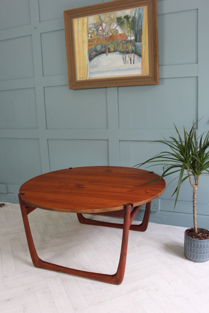 "Vintage Danish teak coffee table with minimalist design by France & Son, ideal for mid-century interiors."