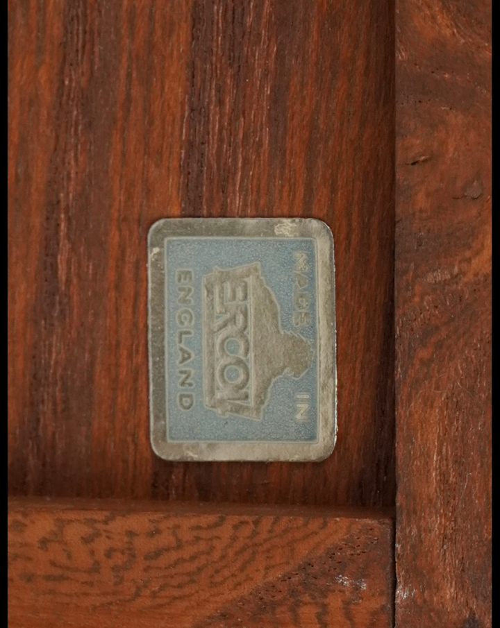 Vintage Ercol Model 439 Writing Desk makers label