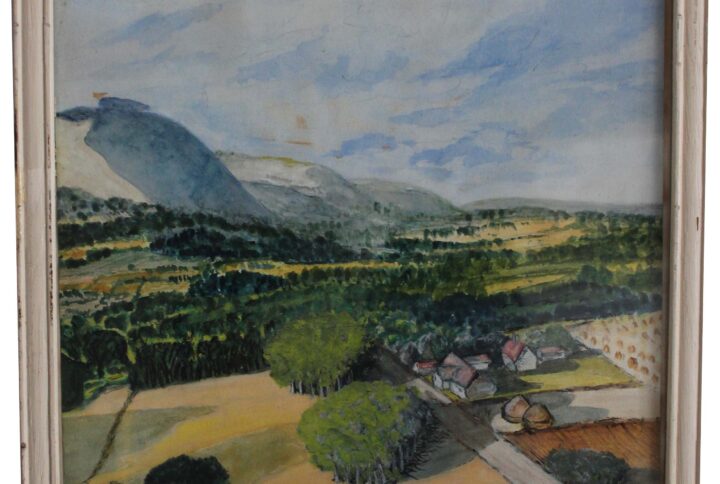 Vintage French Giverny Watercolor Art