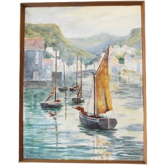 Vintage French Lake Watercolour