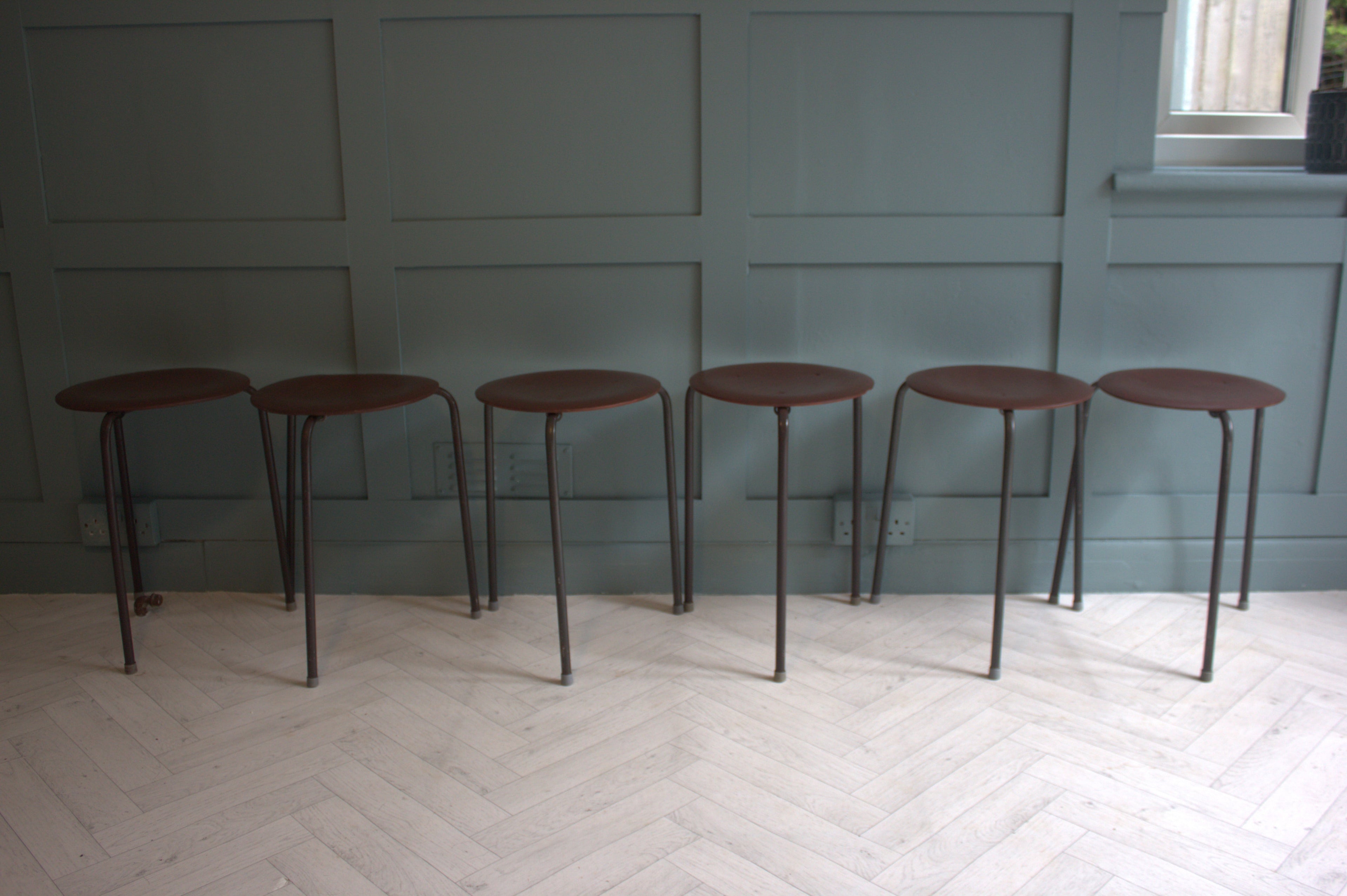 Vintage Scandinavian design teak Dot stool, perfect for kitchens