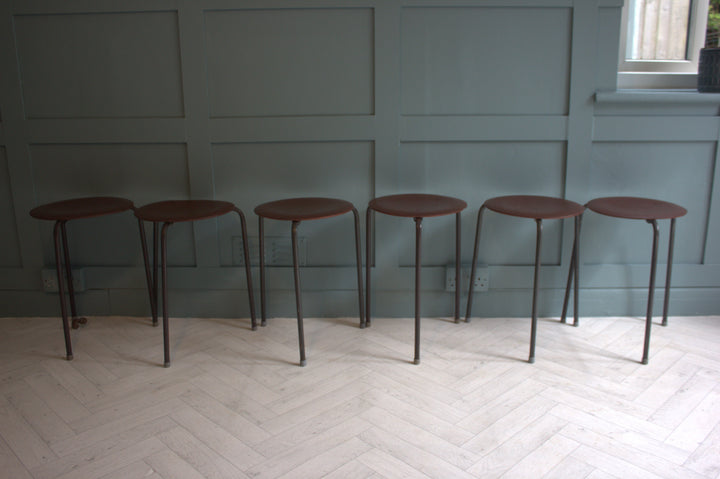 Vintage Scandinavian design teak Dot stool, perfect for kitchens