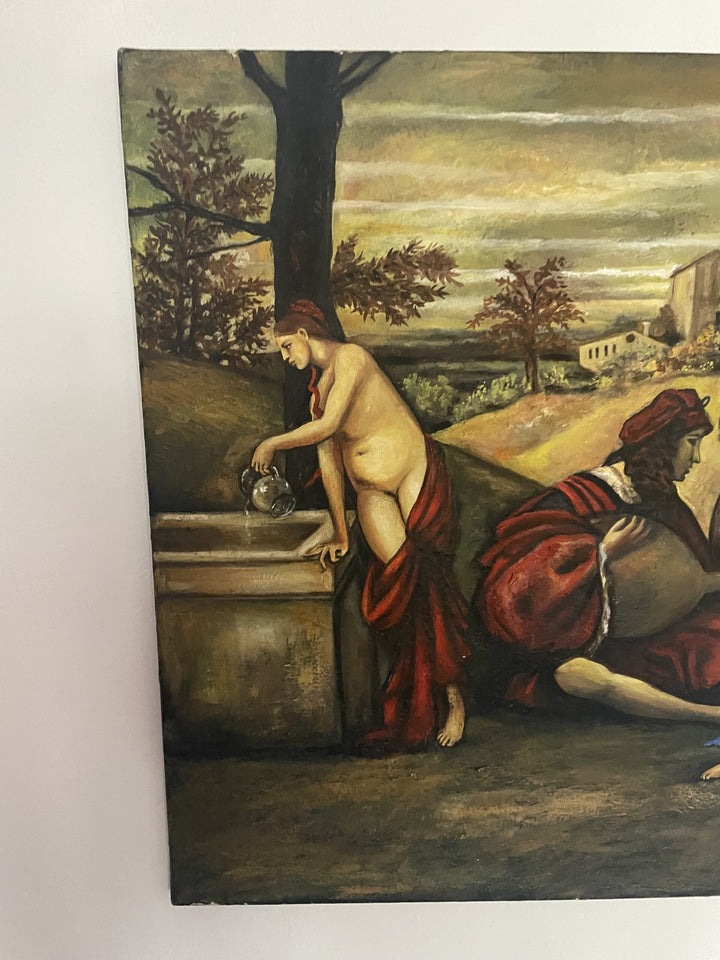 Vintage Titian Painting After Titian The Pastoral Concert