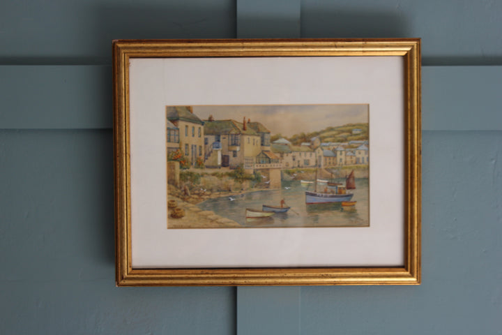 Watercolour Painting of Mousehole Harbour, Cornwall