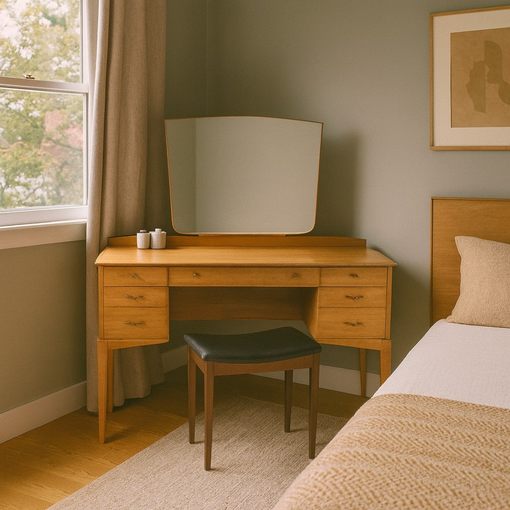 Mid-Century Walnut Dressing Table by Alfred Cox, Heal's London, 1950s