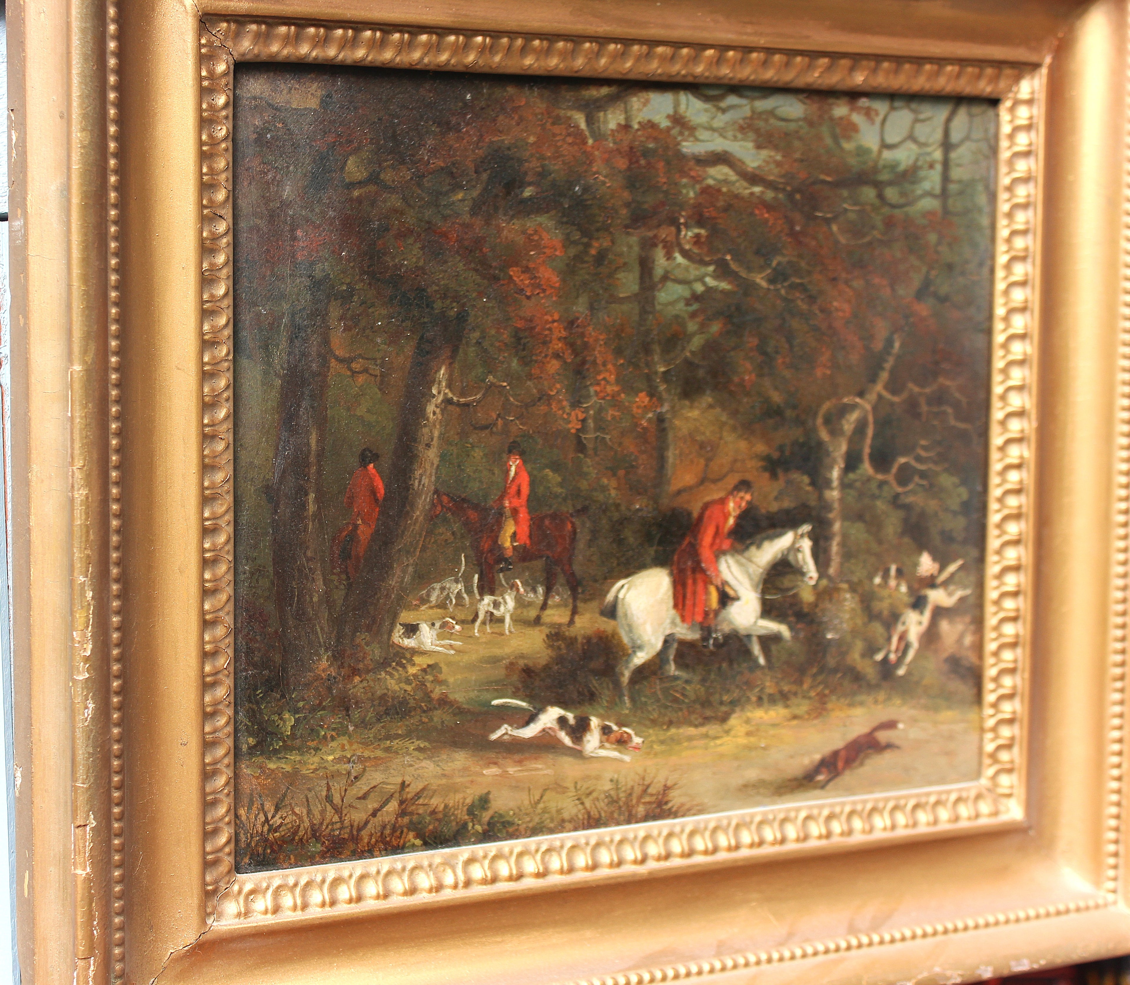 antique_English_countryside_hunt_scene_oil_on_canvas