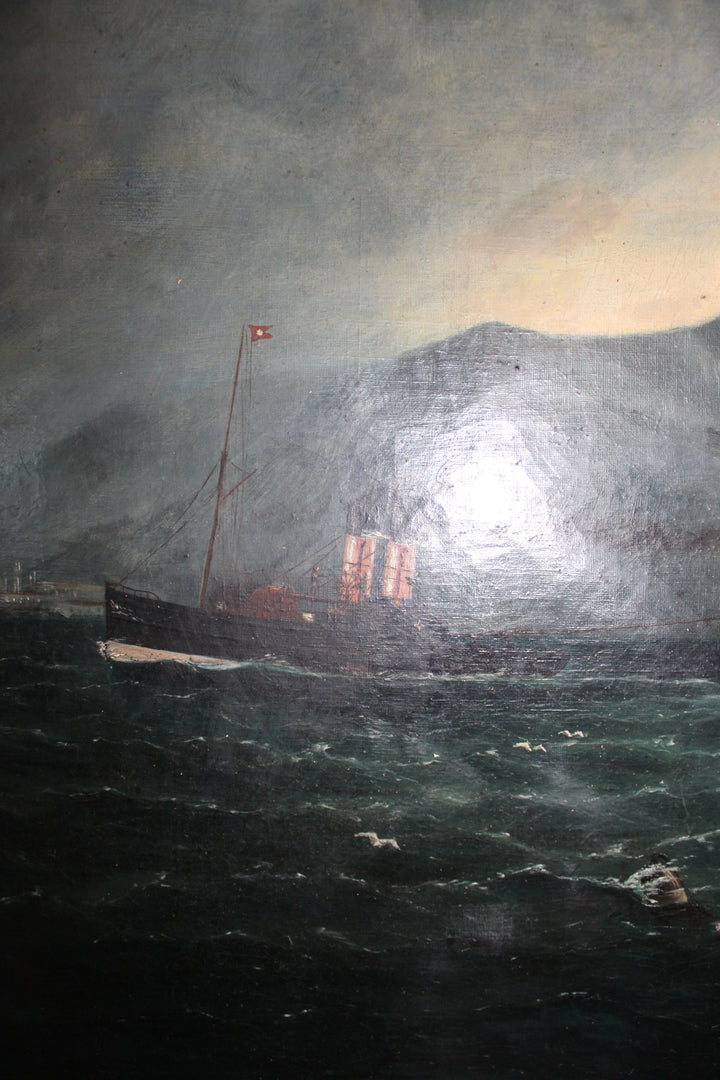 antique_ship_painting_steam_and_sail_vessel_ocean_scene_framed