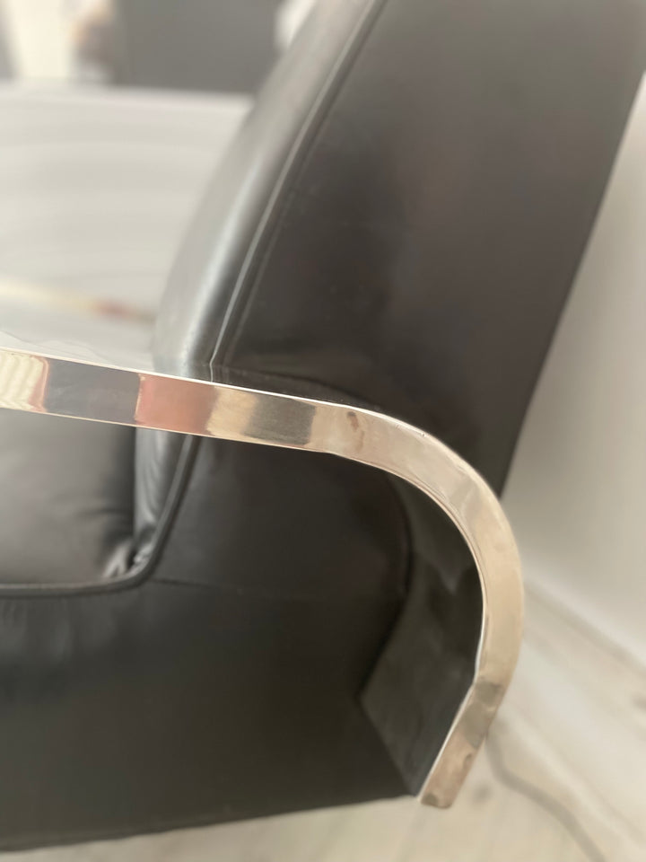 vintage mid century alvor aalto club armchair black and chrome