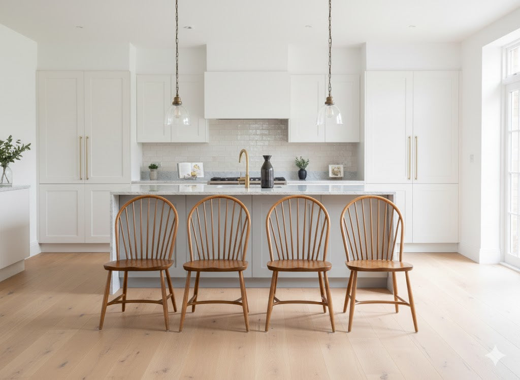 Four ercol Crynoline Stretcher Chairs