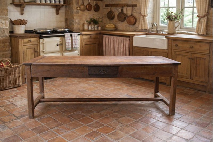 Antique Rustic cherrywood kitchen scrub top table