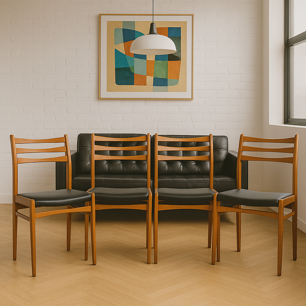 Set of four Danish teak dining chairs, 1960s