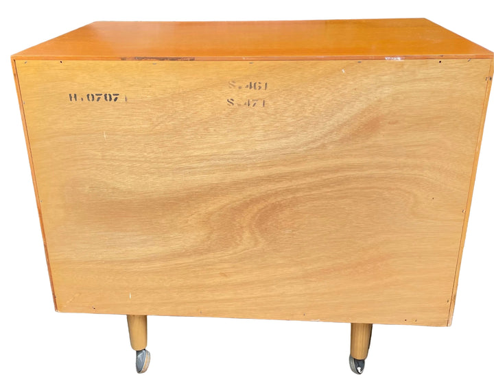 stag 3 drawer chest of drawers back view
