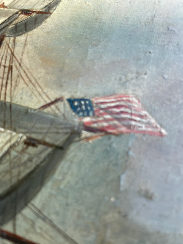 antique usa flag ship