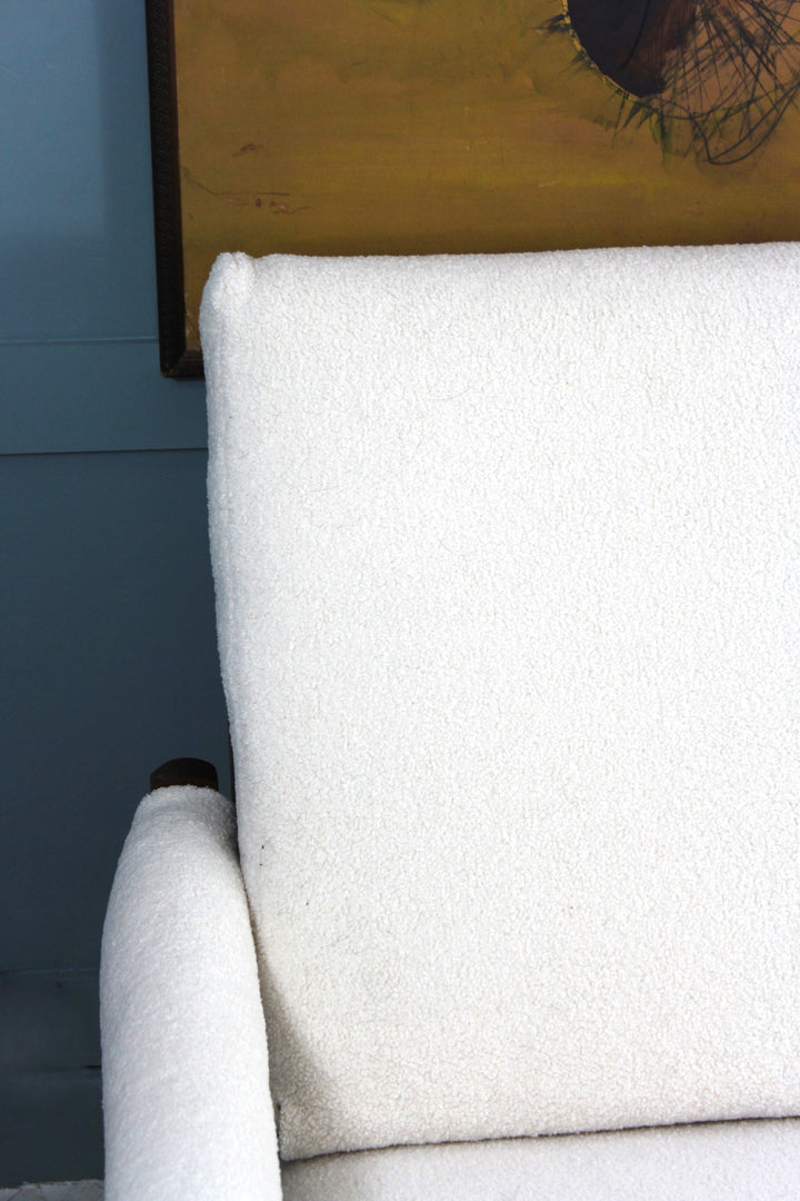  Ivory Boucle wool fabric cushions -Webbing Restoration on Armchairs