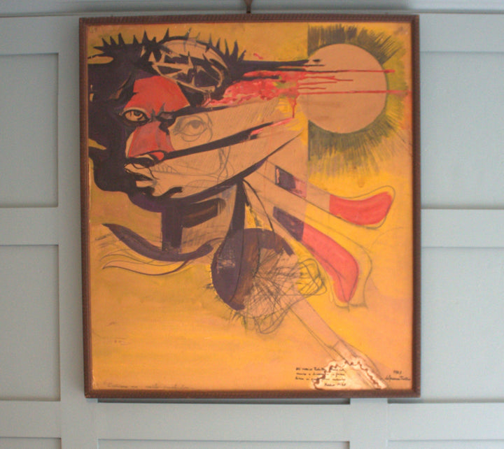 vintage-orange-abstract-painting