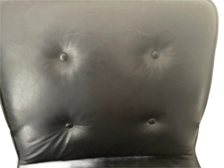 vintage Black leather armchair after alvor aalto tank 400 club chair