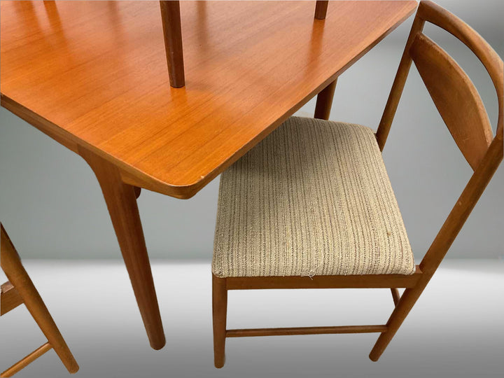 vintage McIntosh teak dining chair showcasing natural teak grain texture and refined craftsmanship