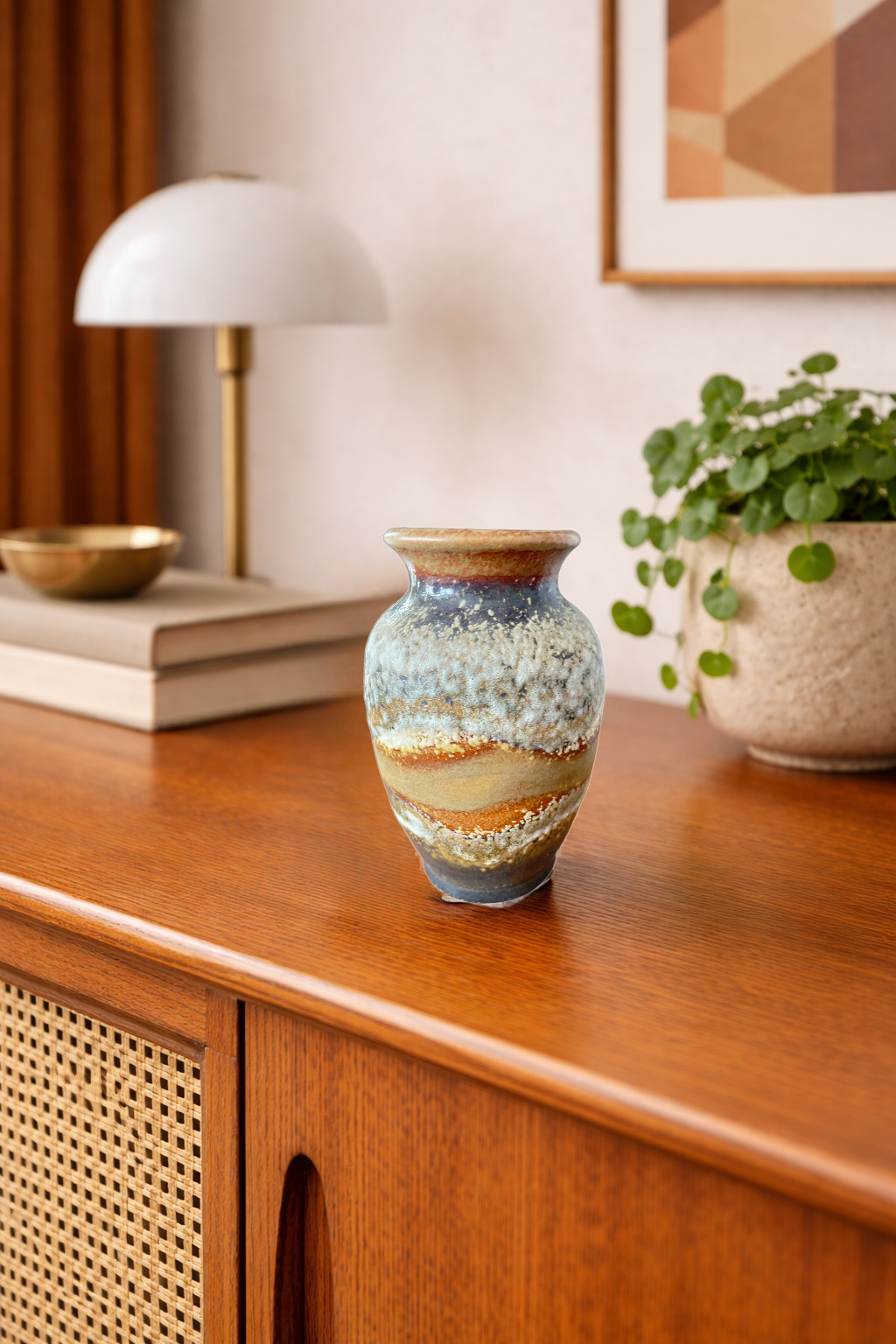 West German Lava Glaze Pottery Vase – Model 481/18 – Mid-Century Ceramic