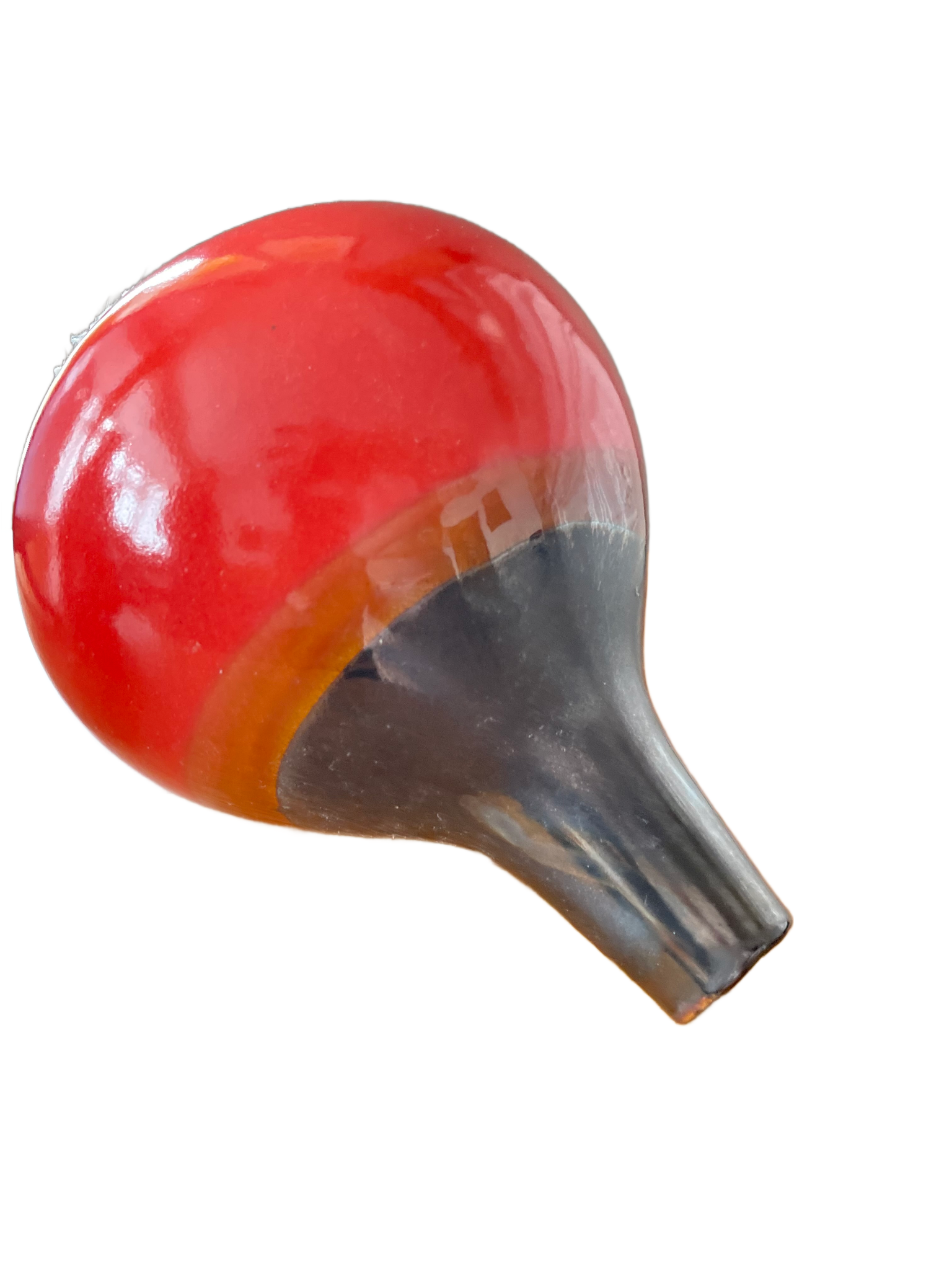 Vintage Red and Black Glazed Ceramic Vase – Mid-Century Studio Pottery